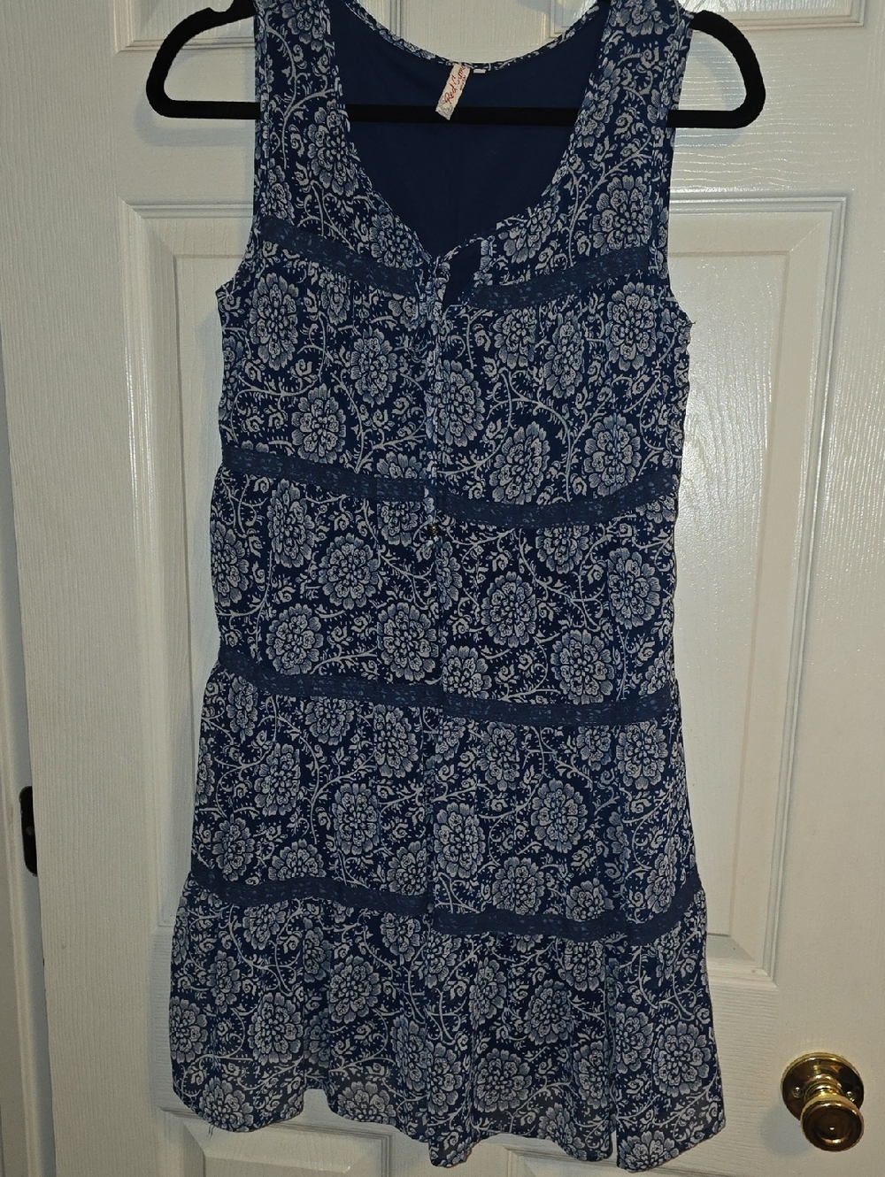 Red Camel Blue and White Printed Sundress
